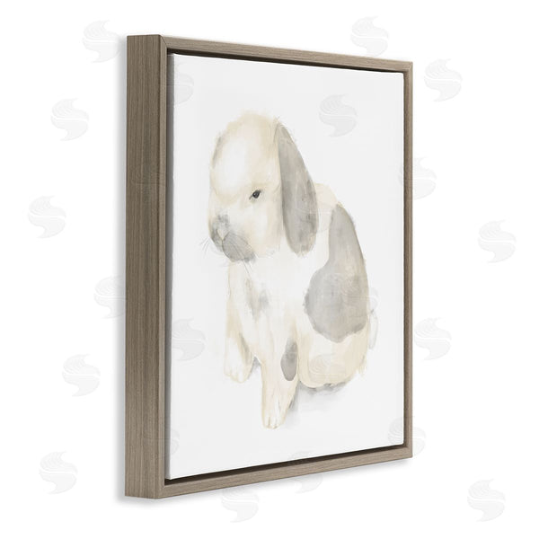 Stupell Industries Stupell Studio | Adorable Baby Bunny Soft Grey Beige Illustration