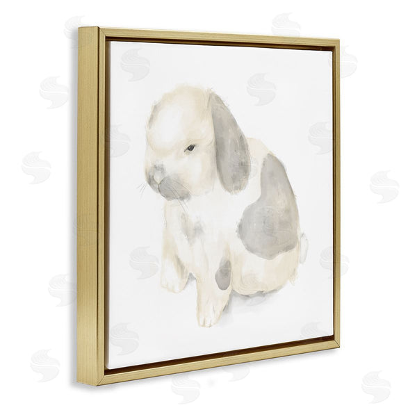 Stupell Industries Stupell Studio | Adorable Baby Bunny Soft Grey Beige Illustration