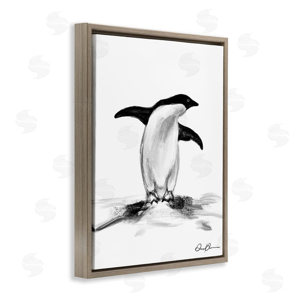 Stupell Industries Stupell Studio | Adorable Penguin On Snow Mound Arctic Tuxedo Bird Wall Art