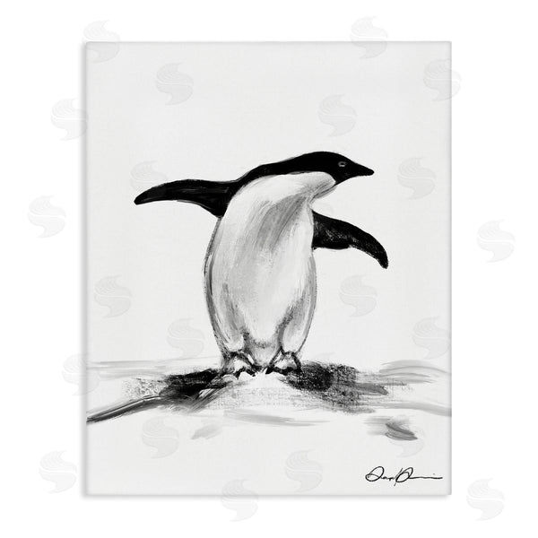 stupell industries Stupell Studio | Adorable Penguin On Snow Mound Arctic Tuxedo Bird Wall Art