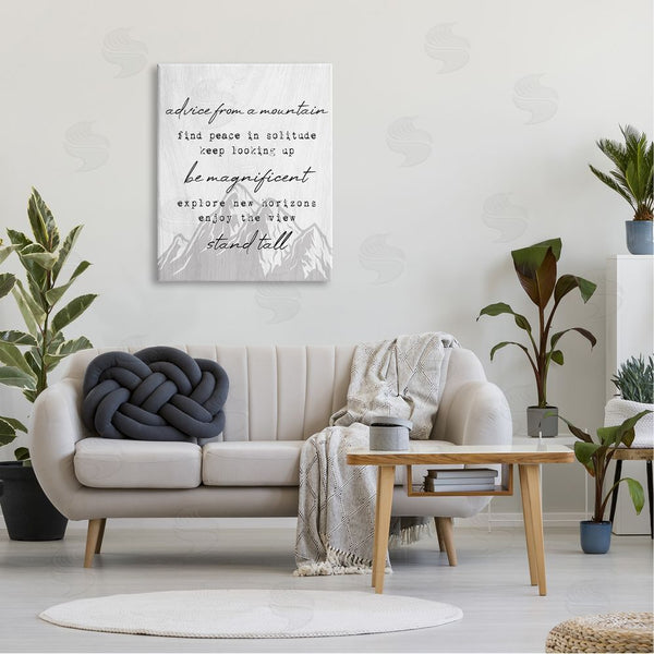 Stupell Industries Stupell Studio | Advice From Mountains Rustic Motivational Adventure Quote Wall Art