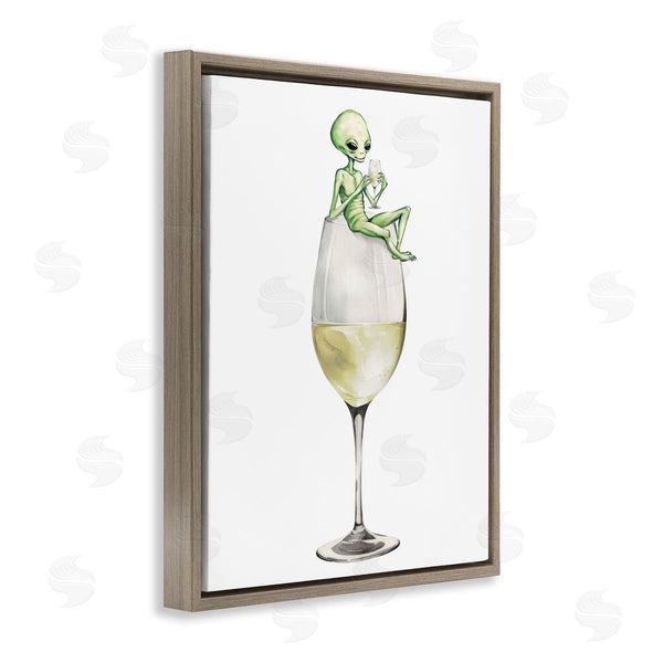 Stupell Industries Stupell Studio | Alien Perched On Champagne Glass