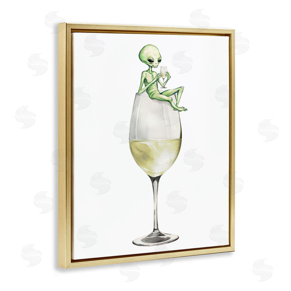 Stupell Industries Stupell Studio | Alien Perched On Champagne Glass