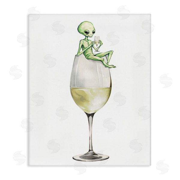 stupell industries Stupell Studio | Alien Perched on Champagne Glass