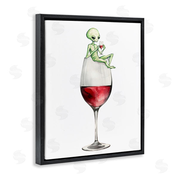Stupell Industries Stupell Studio | Alien Perched On Wine Glass