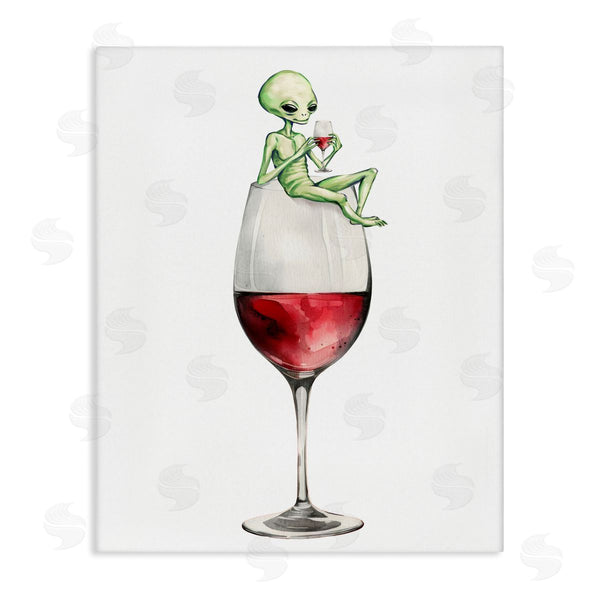 stupell industries Stupell Studio | Alien Perched on Wine Glass