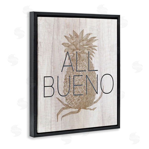 Stupell Industries Stupell Studio | All Bueno Phrase Vintage Pineapple Illustration Rustic Pattern Wall Art