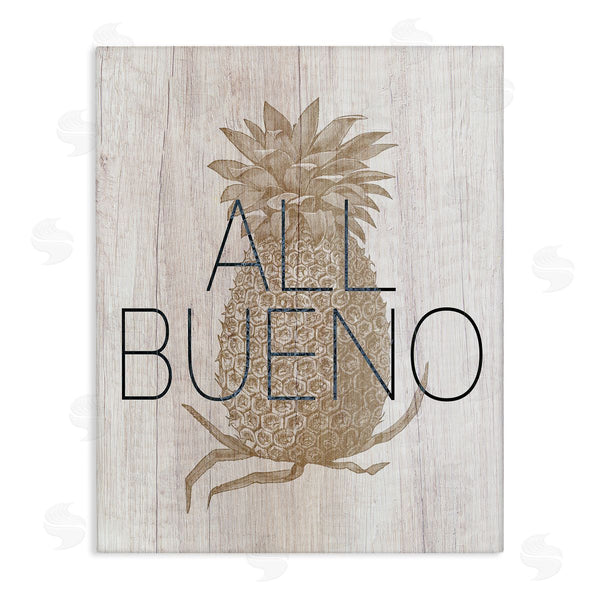 stupell industries Stupell Studio | All Bueno Phrase Vintage Pineapple Illustration Rustic Pattern Wall Art