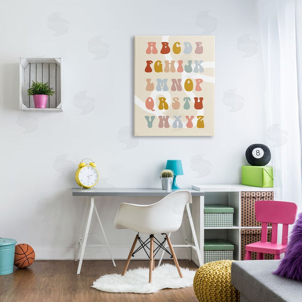 Stupell Industries Stupell Studio | Alphabet With White Spiral Wall Art