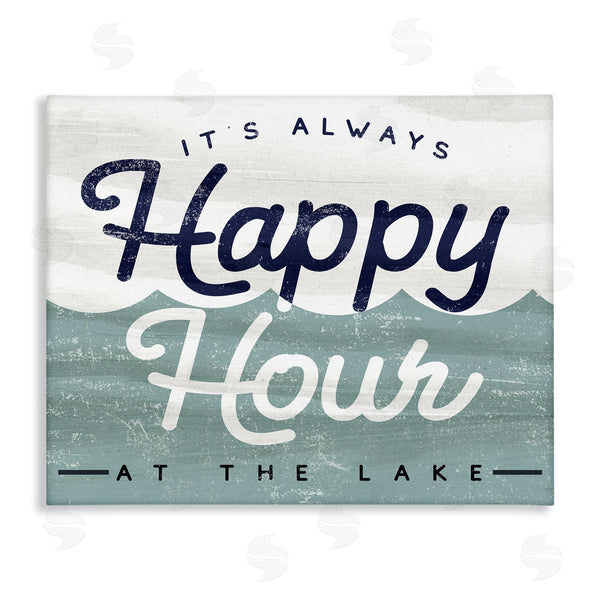 stupell industries Stupell Studio | Always Happy Hour Vintage Lake House Wave Signage Wall Art