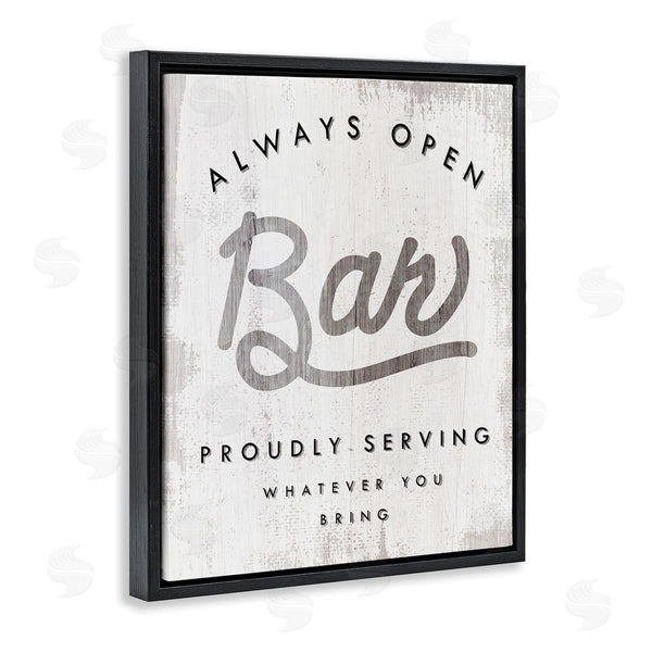 Stupell Industries Stupell Studio | Always Open BYOB Bar Sign Funny Drinking Phrase