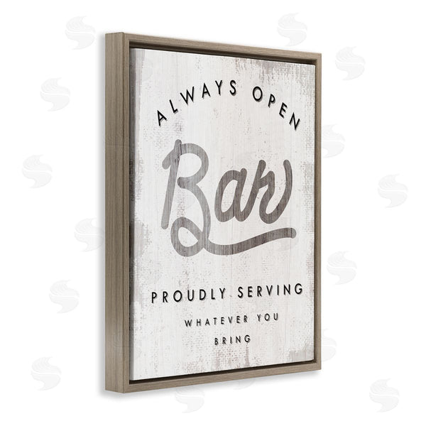 Stupell Industries Stupell Studio | Always Open BYOB Bar Sign Funny Drinking Phrase