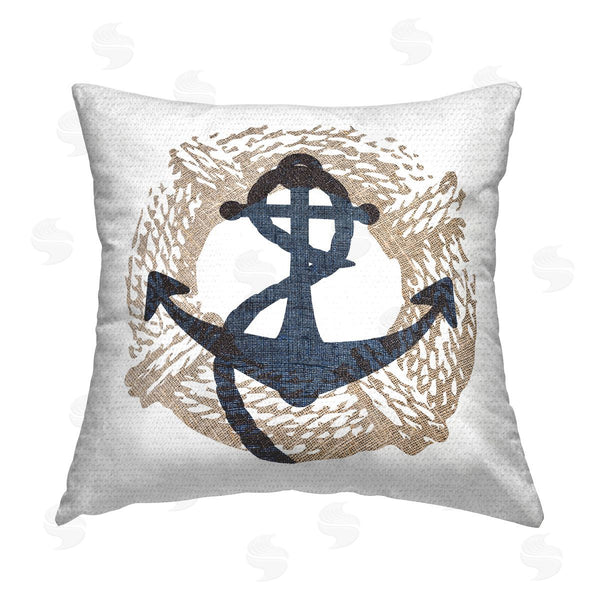 Stupell Industries Stupell Studio | Anchor & Round Rope Printed Throw Pillow