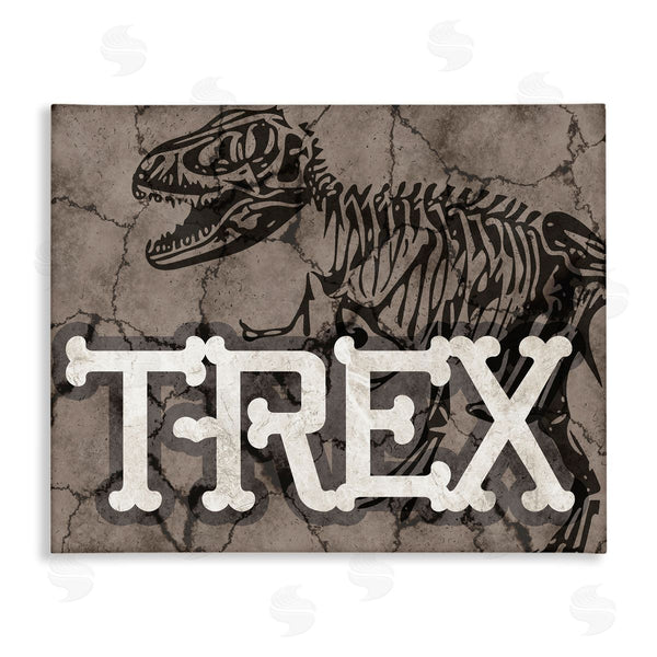 stupell industries Stupell Studio | Ancient T-Rex Skeleton Large Reptile Bone Typography