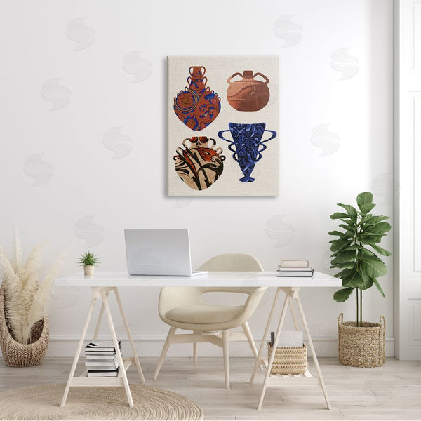 Stupell Industries Stupell Studio | Antique Pottery Arrangement Diverse Bold Abstract Patterns Wall Art