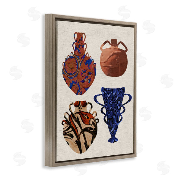Stupell Industries Stupell Studio | Antique Pottery Arrangement Diverse Bold Abstract Patterns Wall Art
