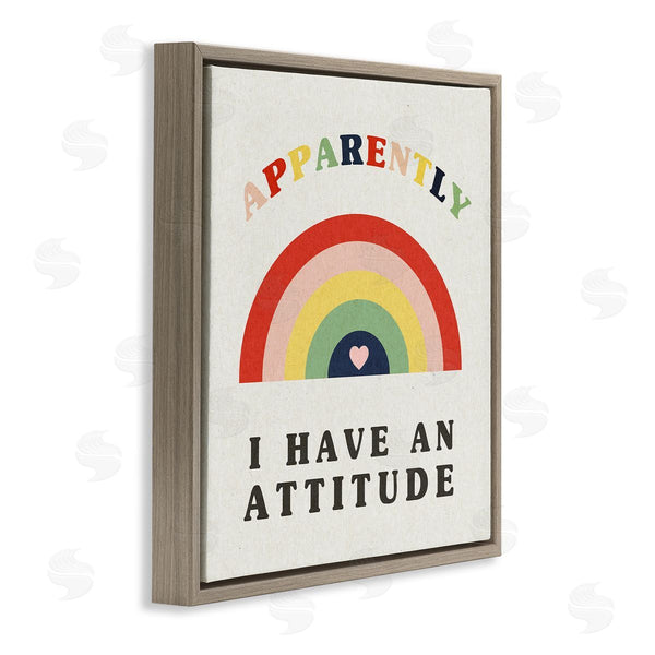 Stupell Industries Stupell Studio | Apparently I Have Attitude Sassy Rainbow Phrase Wall Art