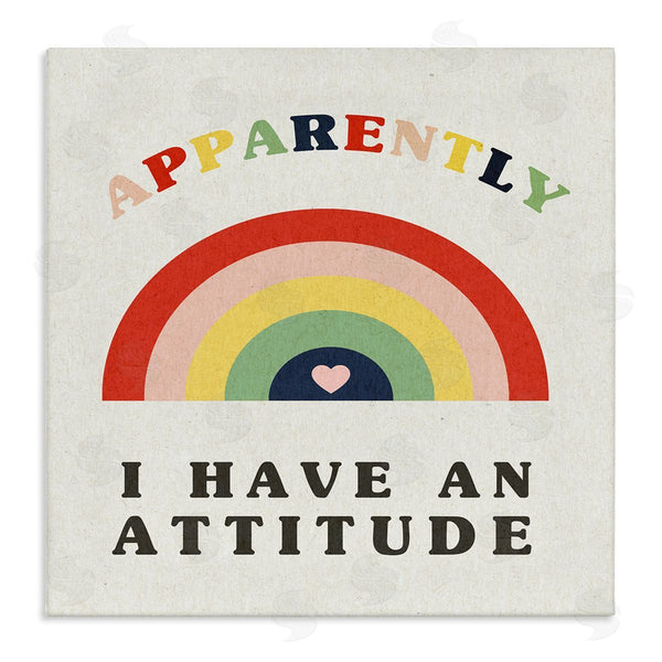 stupell industries Stupell Studio | Apparently I Have Attitude Sassy Rainbow Phrase Wall Art