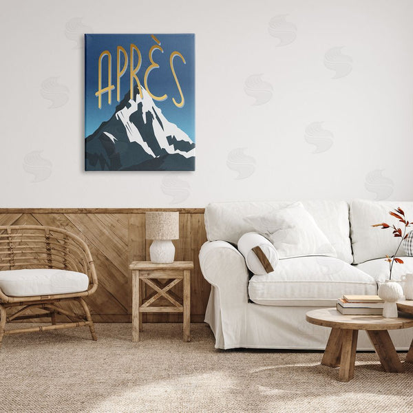 Stupell Industries Stupell Studio | Apr�s Mountain Ski Sport Winter Landmark Blue Grey Wall Art