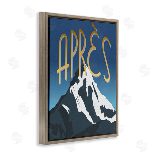 Stupell Industries Stupell Studio | Apr�s Mountain Ski Sport Winter Landmark Blue Grey Wall Art
