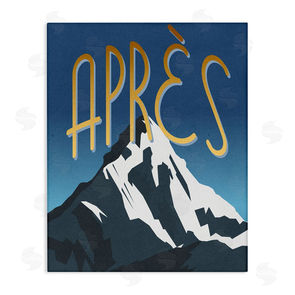 stupell industries Stupell Studio | Apr�s Mountain Ski Sport Winter Landmark Blue Grey Wall Art