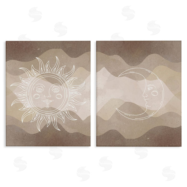 stupell industries Stupell Studio | Astral Boho Sun & Moon Wall Art