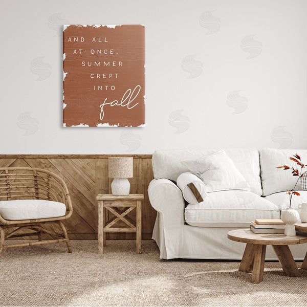 Stupell Industries Stupell Studio | At Once Summer Into Fall Phrase Orange Pattern Wall Art