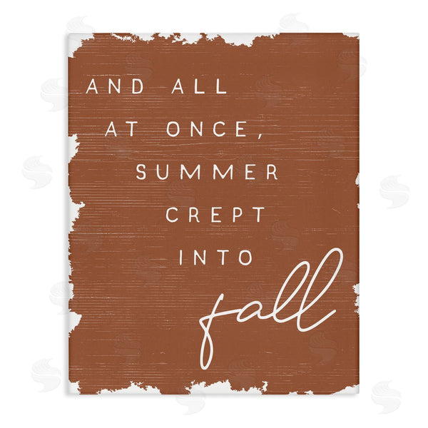 stupell industries Stupell Studio | At Once Summer Into Fall Phrase Orange Pattern Wall Art