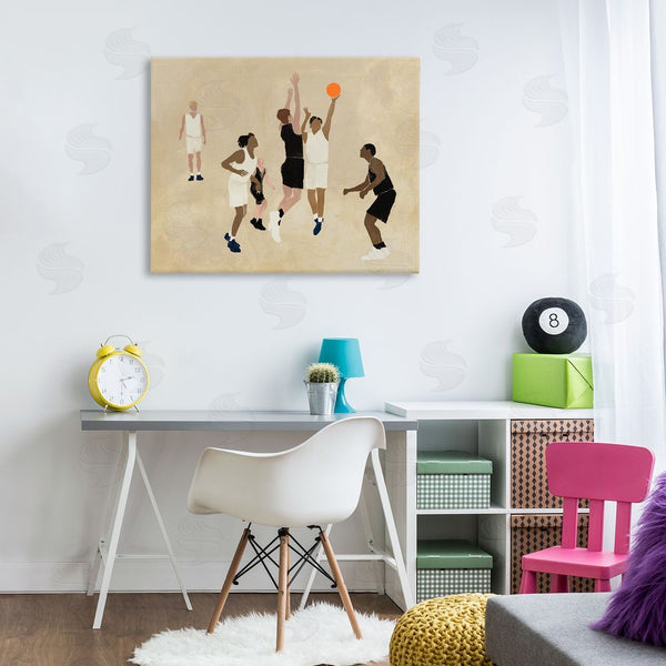 Stupell Industries Stupell Studio | Athletes Playing Basketball Wall Art