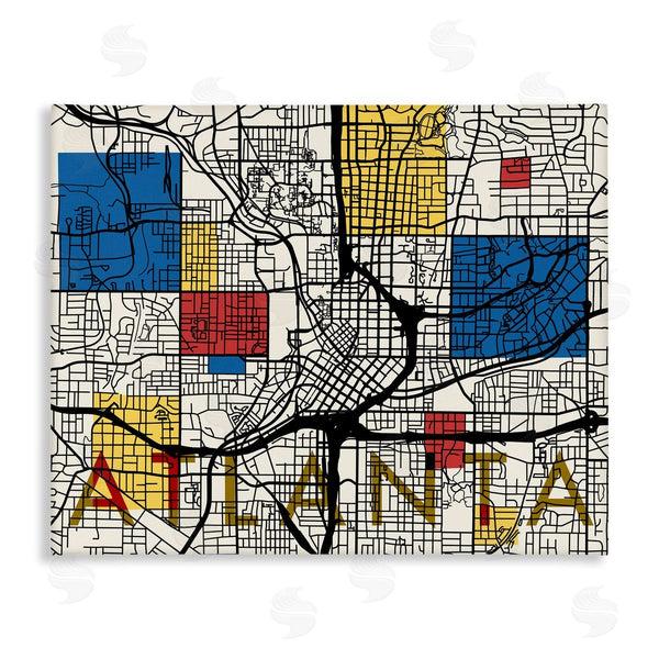stupell industries Stupell Studio | Atlanta Georgia City Street Map Abstract Primary Squares Wall Art