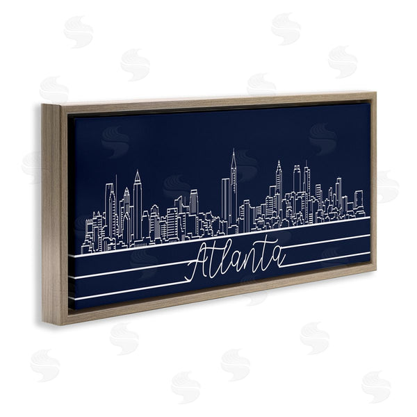 Stupell Industries Stupell Studio | Atlanta Georgia Linework City Skyline Deep Blue