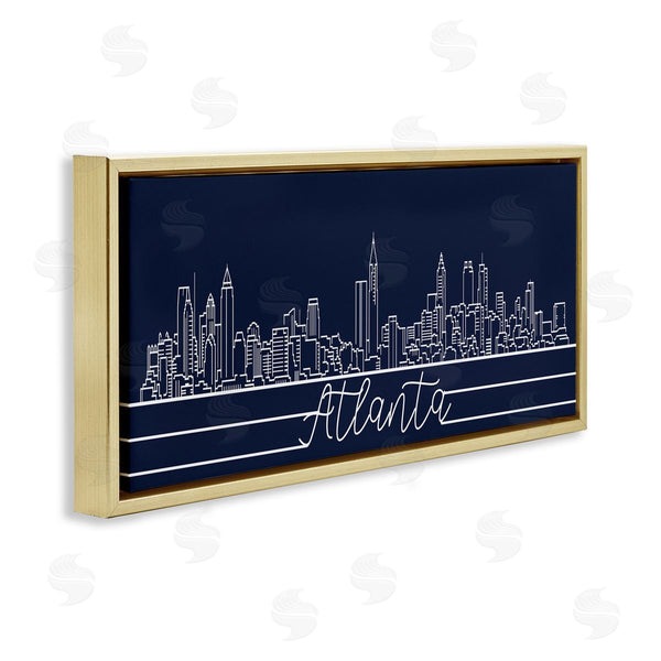Stupell Industries Stupell Studio | Atlanta Georgia Linework City Skyline Deep Blue