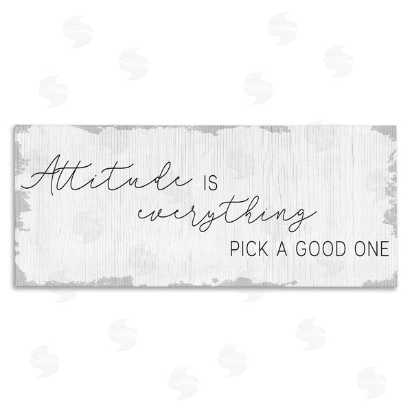 stupell industries Stupell Studio | Attitude Is Everything Distressed Plank Look Black White