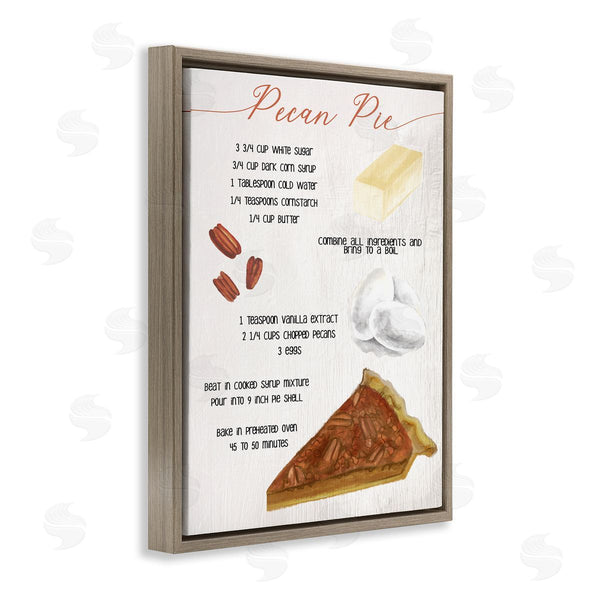 Stupell Industries Stupell Studio | Autumn Pecan Pie Farmhouse Dessert Recipe Wall Art