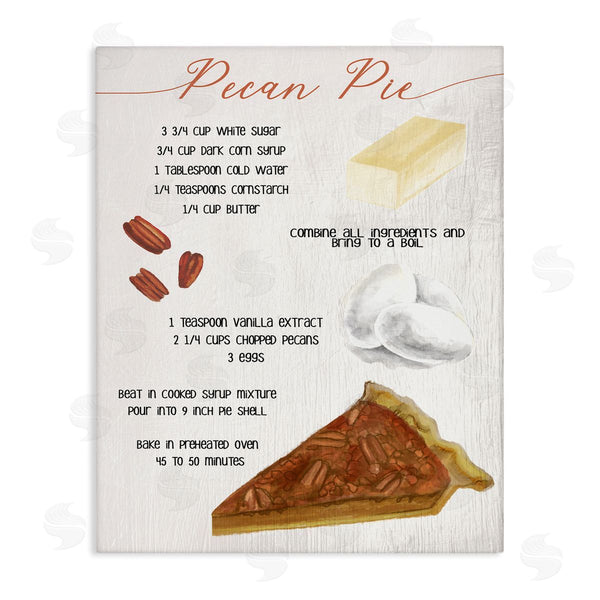 stupell industries Stupell Studio | Autumn Pecan Pie Farmhouse Dessert Recipe Wall Art