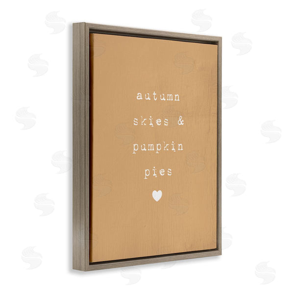 Stupell Industries Stupell Studio | Autumn Skies Pumpkin Pies Phrase Over Orange Wall Art