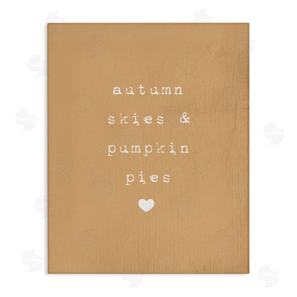 stupell industries Stupell Studio | Autumn Skies Pumpkin Pies Phrase Over Orange Wall Art