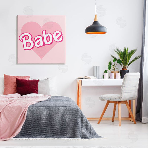 Stupell Industries Stupell Studio | Babe Phrase Pink Heart Wall Art