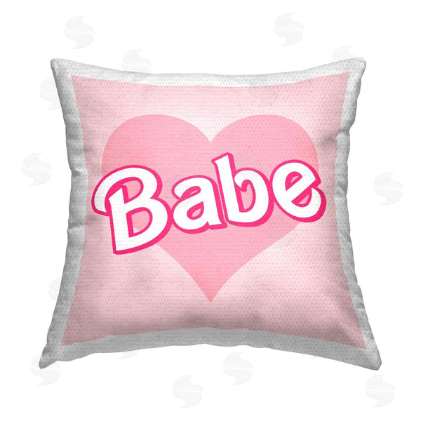 Stupell Industries Stupell Studio | Babe Pink Heart Phrase Printed Throw Pillow