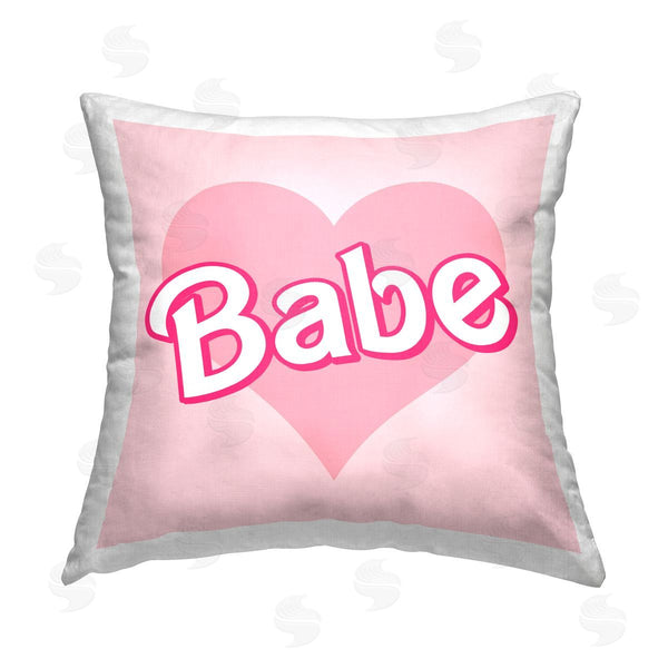 stupell industries Stupell Studio | Babe Pink Heart Phrase Printed Throw Pillow