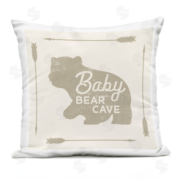 Stupell Industries Stupell Studio | Baby Bear Cave Border Phrase Printed Throw Pillow