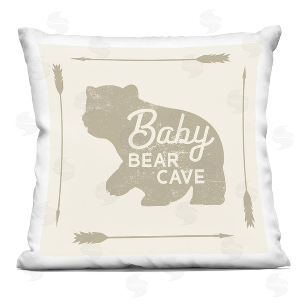 stupell industries Stupell Studio | Baby Bear Cave Border Phrase Printed Throw Pillow