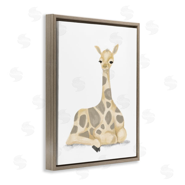 Stupell Industries Stupell Studio | Baby Giraffe Resting Soft Yellow Brown Illustration