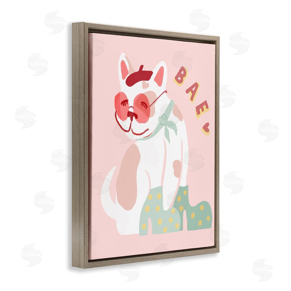 Stupell Industries Stupell Studio | Bae Heart Sentiment Parisian French Bulldog Beret Hat Wall Art