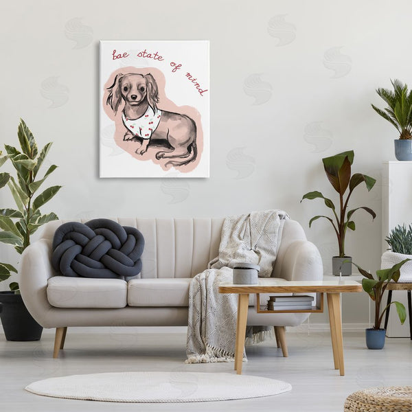 Stupell Industries Stupell Studio | Bae State Of Mind Phrase Chic Adorable Puppy Wall Art