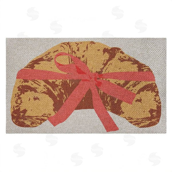 stupell industries Stupell Studio | Bakery Croissant with Ribbon Faux Sisal Door Mat