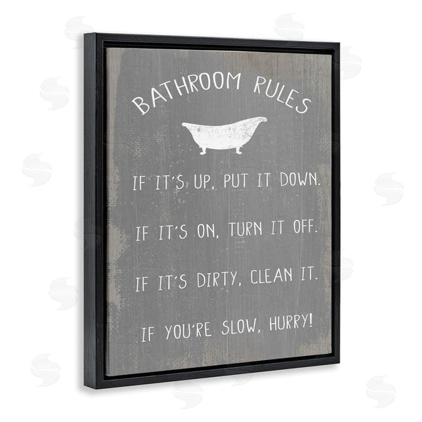 Stupell Industries Stupell Studio | Bathroom Rules Rustic Grey