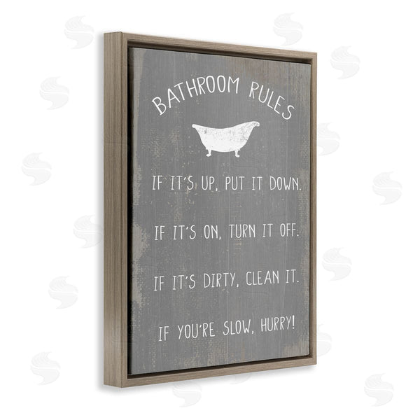 Stupell Industries Stupell Studio | Bathroom Rules Rustic Grey