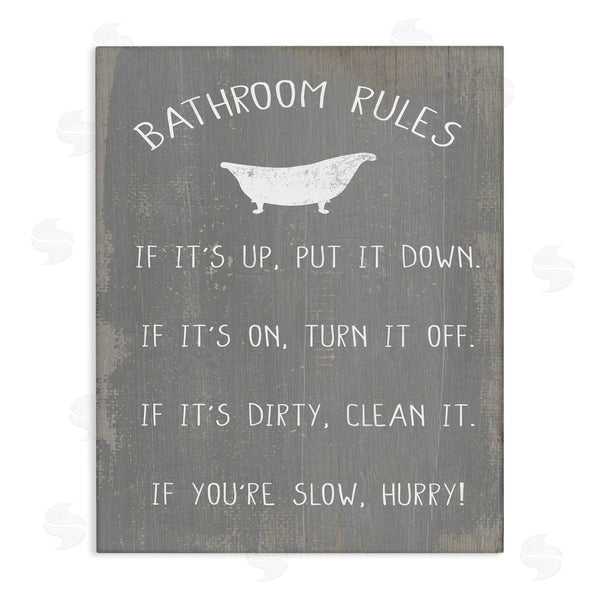 stupell industries Stupell Studio | Bathroom Rules Rustic Grey