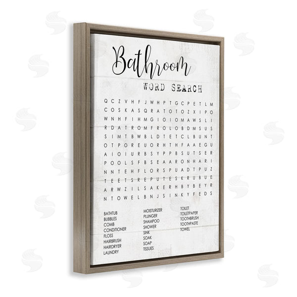 Stupell Industries Stupell Studio | Bathroom Word Search Family Fun